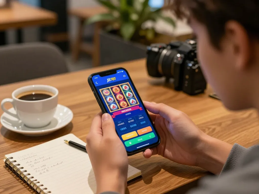 Engaging user experience on jili707 app brazil while enjoying casual gaming in a café