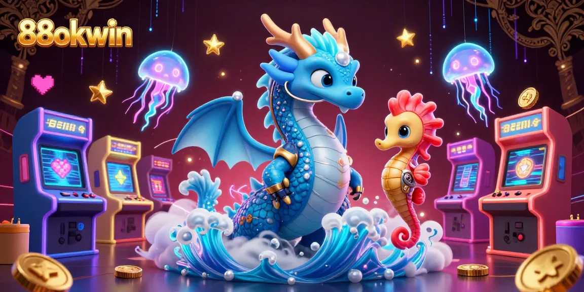 Win big with engaging 88okwin games featured in a vibrant, dynamic casino illustration.