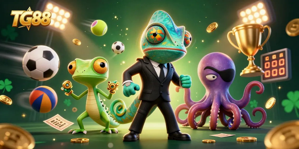 Experience thrilling sports betting excitement at TG88 with dynamic characters in a vibrant casino scene.
