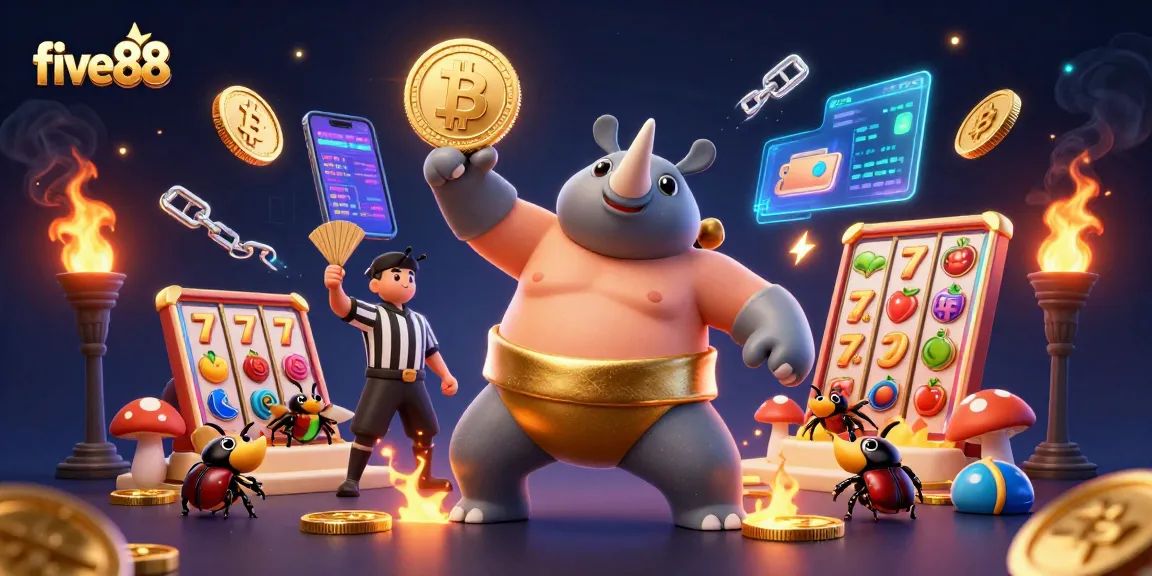 Join the excitement with five88 where a sumo beetle stomps for big wins amidst crypto coins!