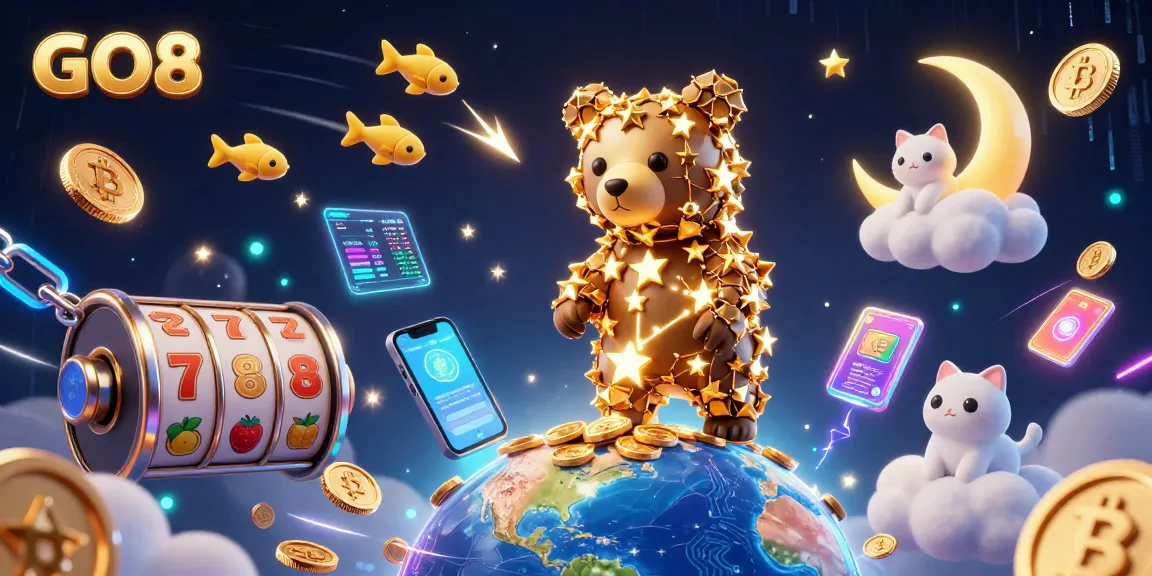 Experience thrilling gaming at GO8 while scooping up winnings among vibrant casino elements.