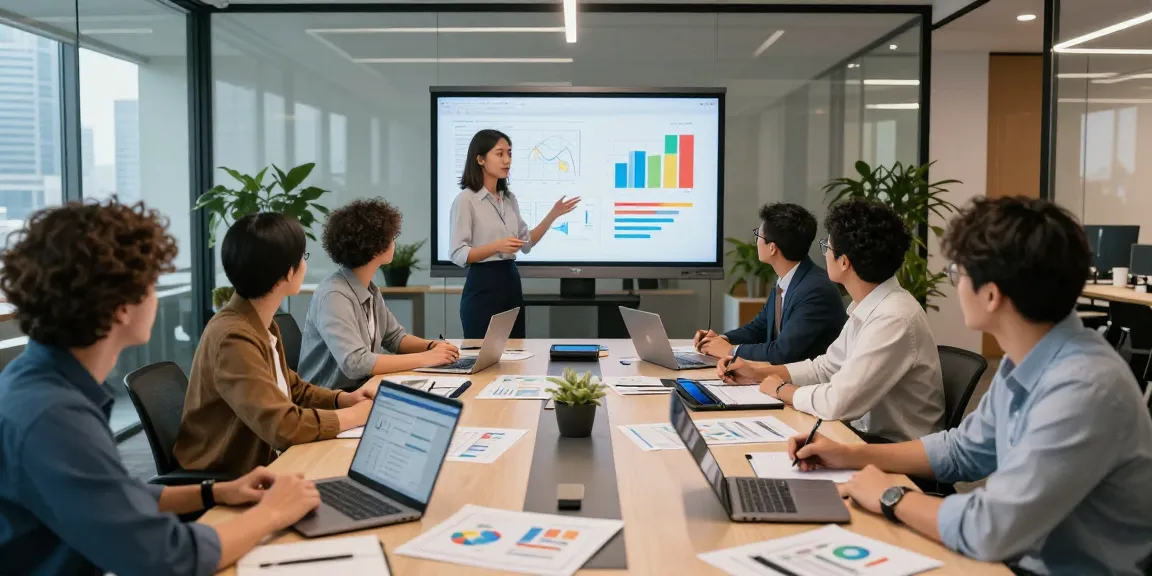 A collaborative meeting scene showcasing the WPS Official Website with professionals engaging over digital project designs in a modern office setting.