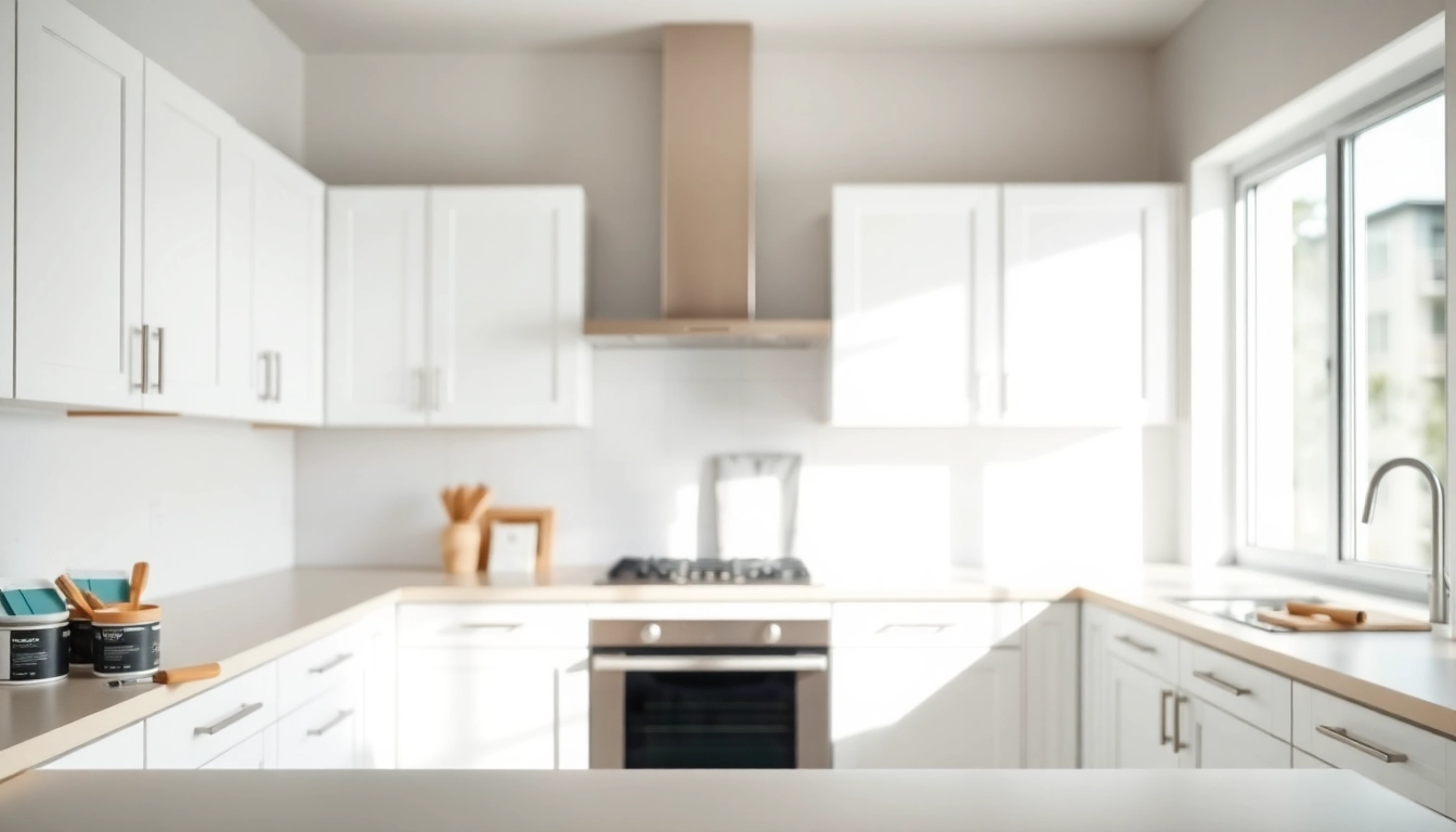 Cabinet Refacing Largo FL project showcasing before and after modern kitchen cabinets.