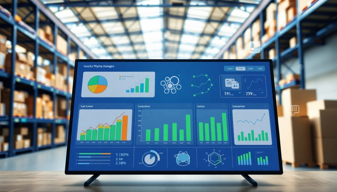 Elevated view of inventory planning dashboard, showcasing stock metrics and strategies.