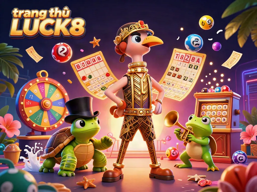 Experience the thrilling world of gambling at trang chủ LUCK8 with vibrant casino characters and dynamic elements.