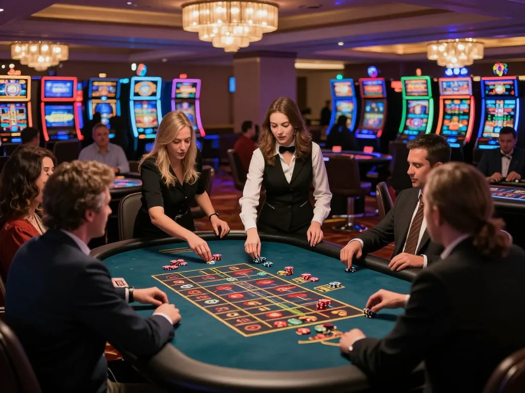 A thrilling experience at 789win777 casino with players placing bets on roulette tables
