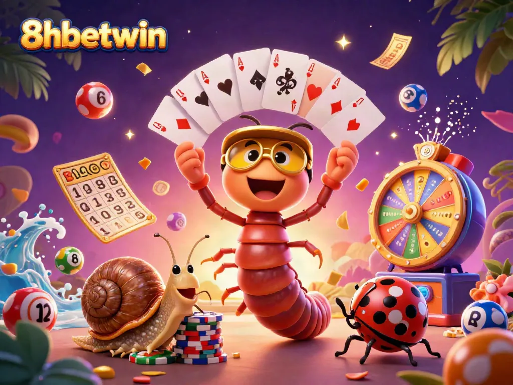 Engage with exciting gaming action at 8xbetwin featuring animated dealer and colorful casino elements.
