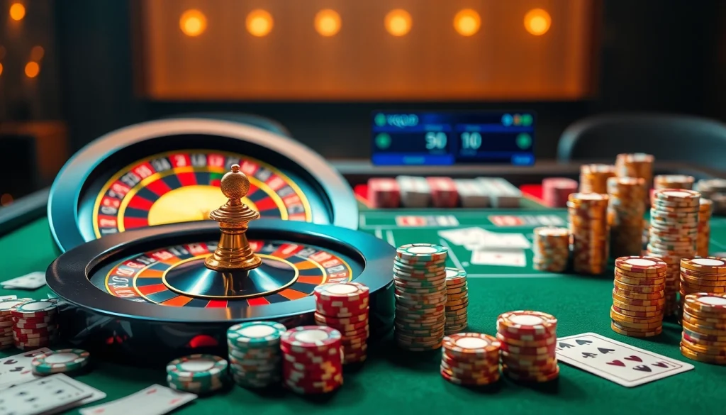 Betting on kqbd - players engaged with poker chips and live results at a luxury casino table.