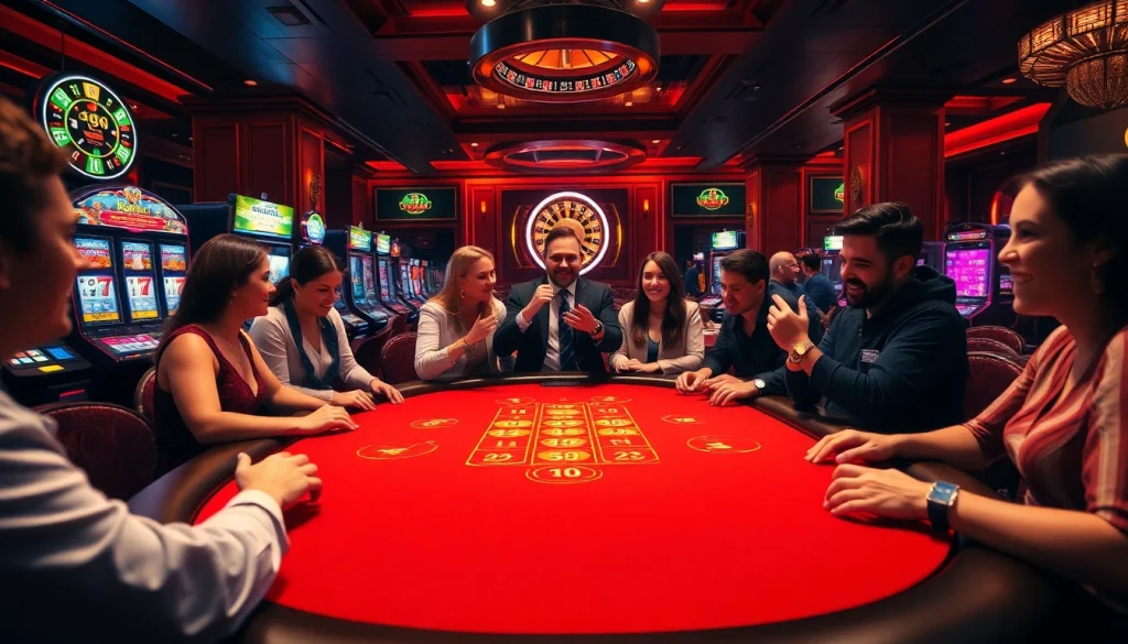 Experience the excitement of Rik Vip with players enjoying blackjack in a luxurious casino setting.