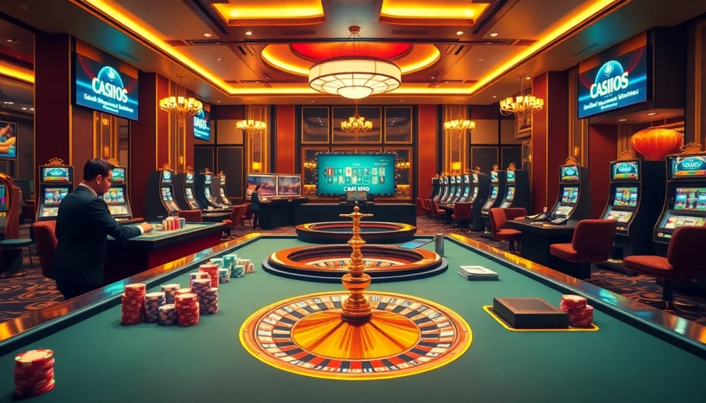 An engaging scene at https://288tbr.com/ featuring vibrant casino gaming elements, including poker chips and a roulette wheel.