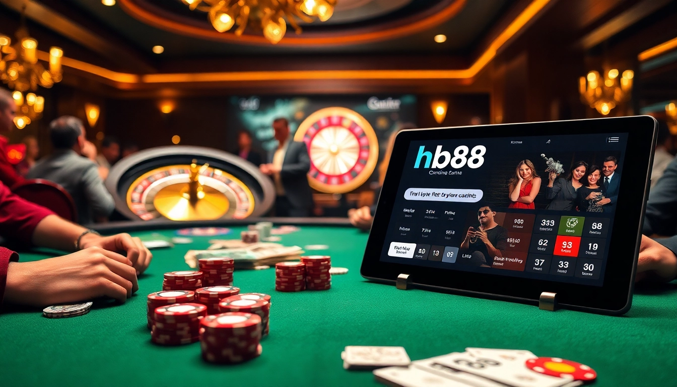 Experience the thrill of gambling with hb88 link at a luxurious casino table.