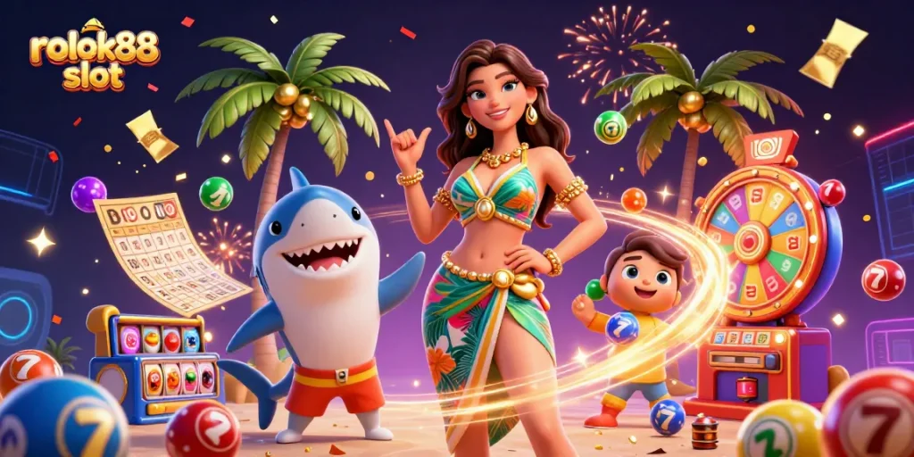Experience thrilling gameplay with rokok88 slot featuring vibrant characters and dynamic casino elements.