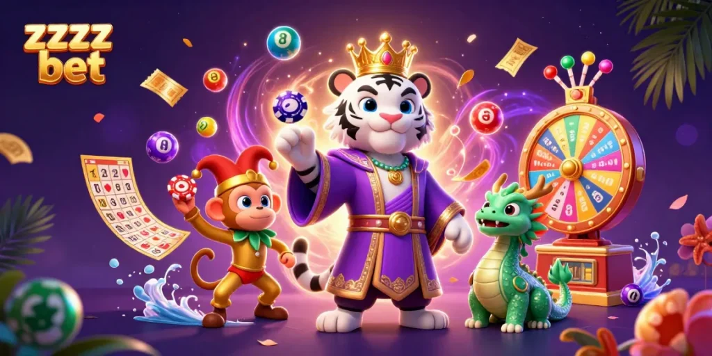 Realize promoções no zzzz bet com um tigre majestoso e um macaco brincalhão!