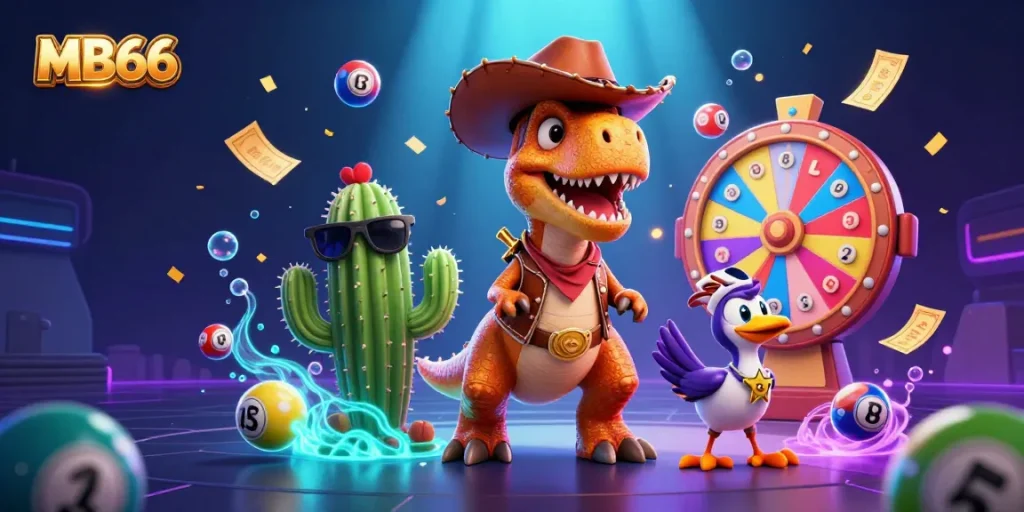 Engage with MB66 gaming adventures featuring colorful lottery elements and cartoon characters.