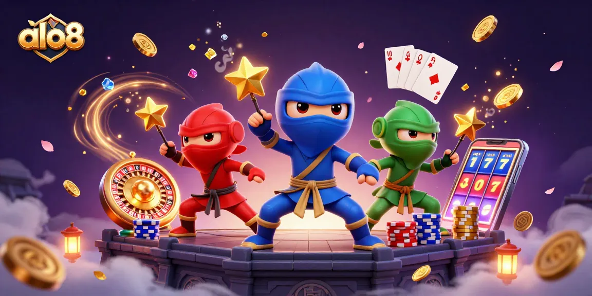 Experience exhilarating gaming at alo8 with vibrant 3D casino scenes featuring unique characters.