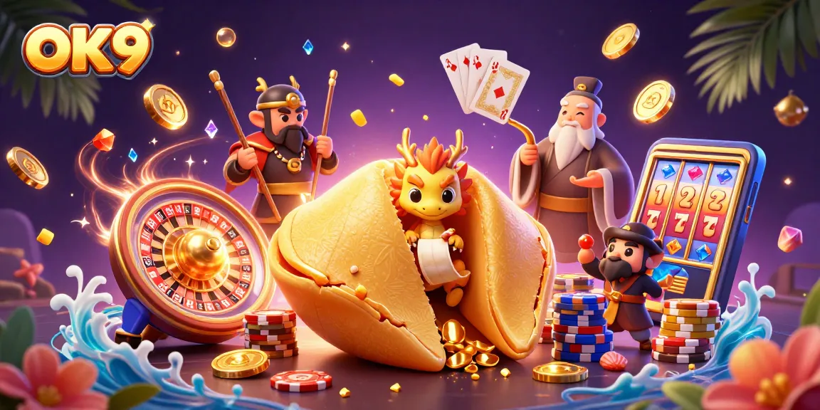 Experience the thrill of OK9 with vibrant casino adventures, featuring a dynamic dragon scene.