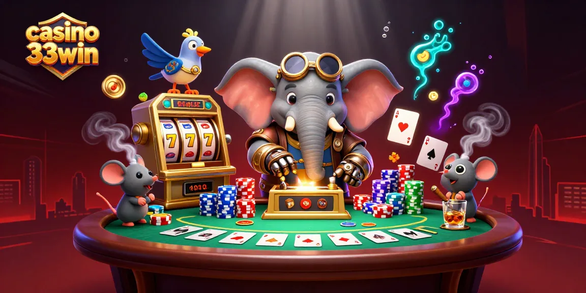 Experience thrilling gameplay at casino 33win with our dynamic steampunk slot machine scene.